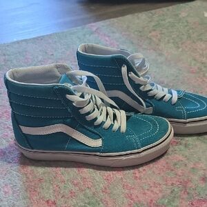 Vans Womens. High-Top Sneakers - Teal and White